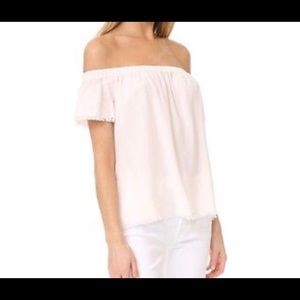 Light pink off the shoulder shirt